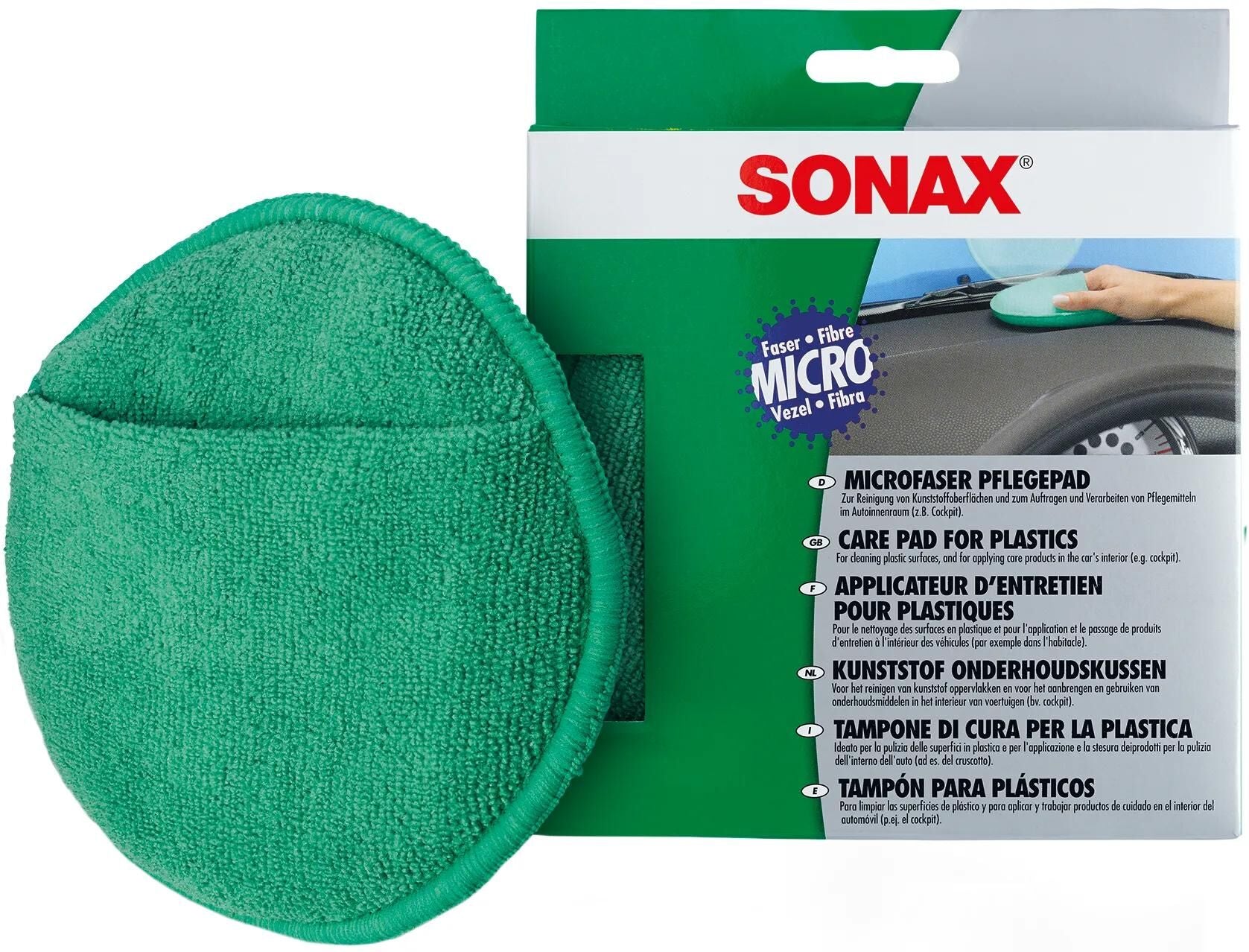 Sonax reinigungsschwamm microfaserpflegepad plastic care pad 417200