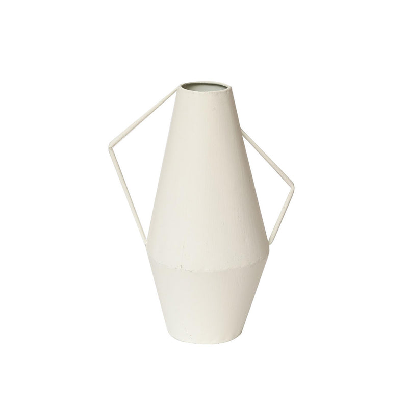 House of nature vaas cadiz metaal 26cm wit