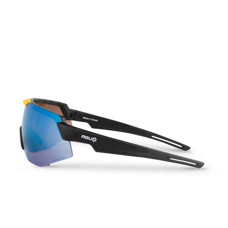 Pride hdii fietsbril zwart geel blauw lens
