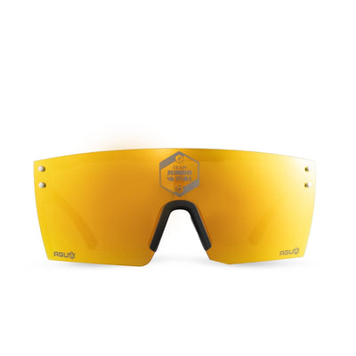 Podium fietsbril zwart goud lens