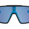 Sweep fietsbril zwart blauw lens
