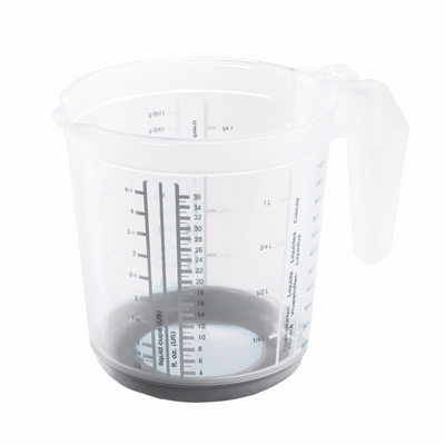 Keeeper kunststof maatbeker anti-slip 1l ø13,5x14cm nordic grey