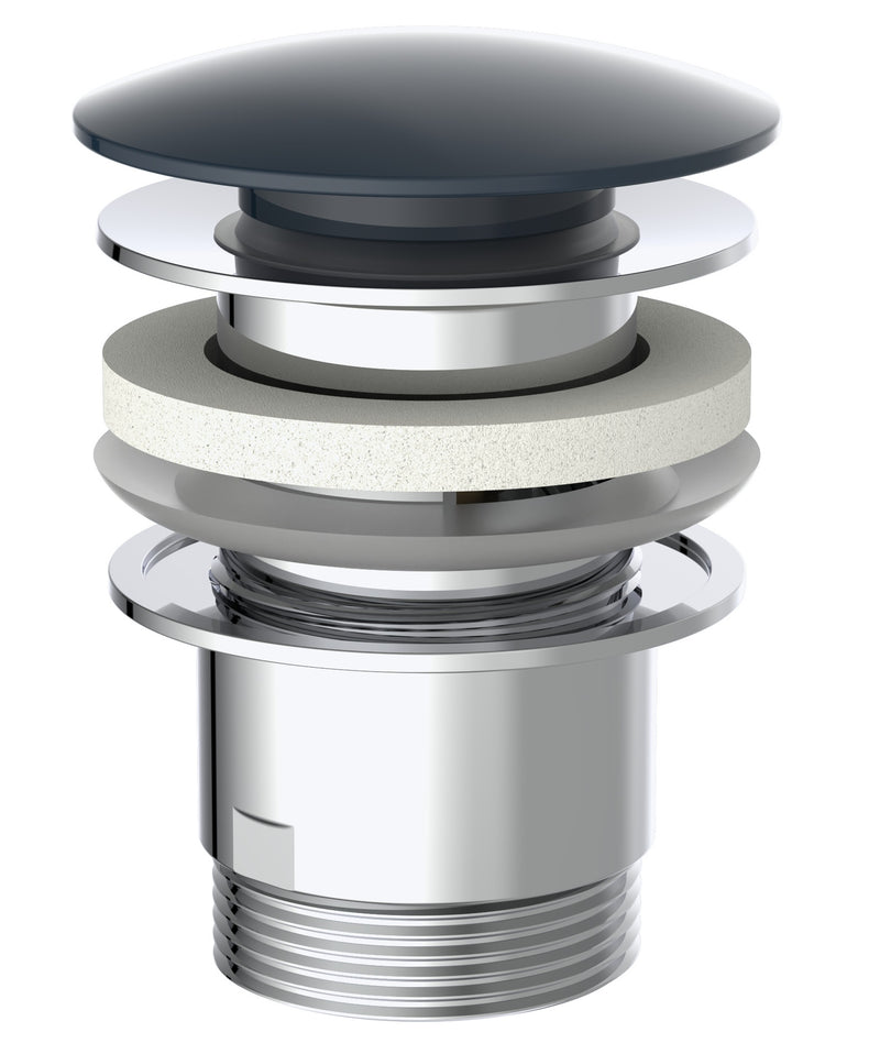 Schutte design clic-clac waste | met overloop | 1 ¼“ x 65 mm| mat zwart - 98807420 98807420