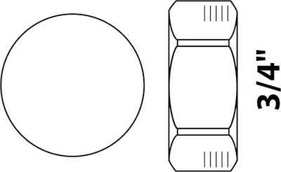 Kirchhoff messing eindkap, blank, met afdichting 3 4 , voor spruitstukuitgang - 988524655