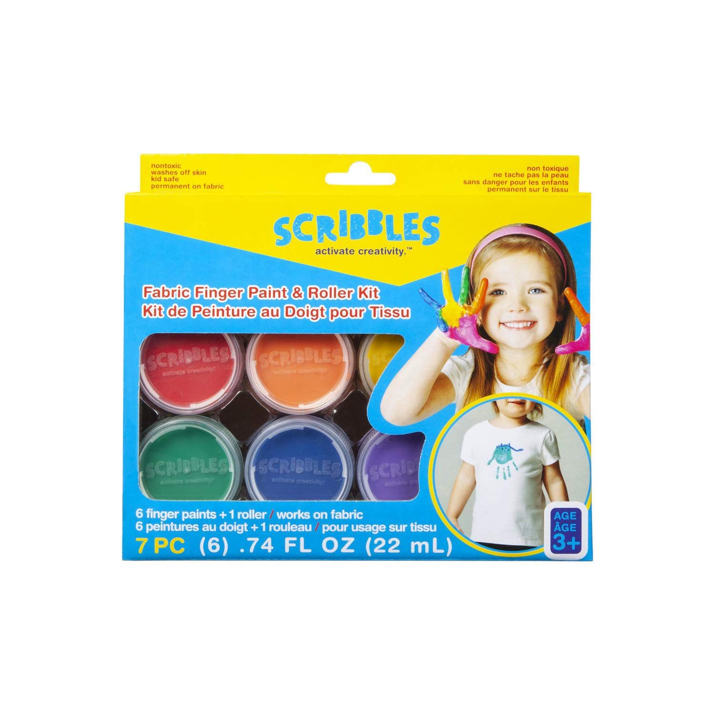 Scribbles • textiel vingerverf roller
