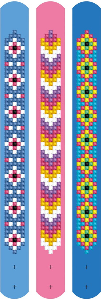 Diamond dotz® diamond painting armbandjes - kinderen volwassenen - dtz11.010 - bloemetjes - ronde steentjes - volledig pakket