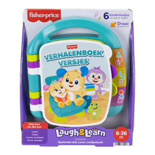 Mattel fisher-price leerplezier verhalenboek versjes - muzikaal boek met lichtjes en geluid