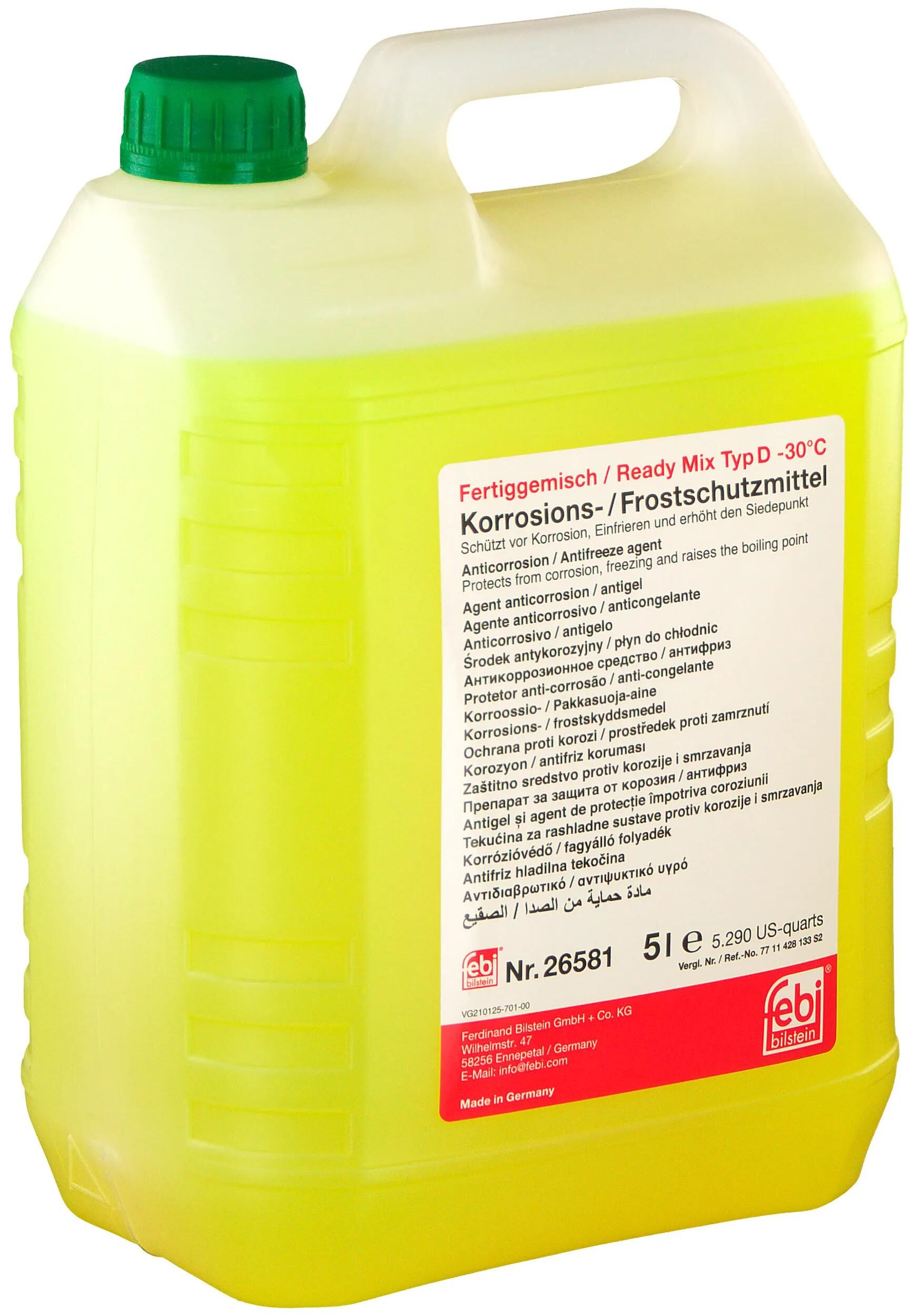 Febi bilstein radiatorbeschermingsmiddel ready mix typ d antifreeze type d ready mix renault 5l