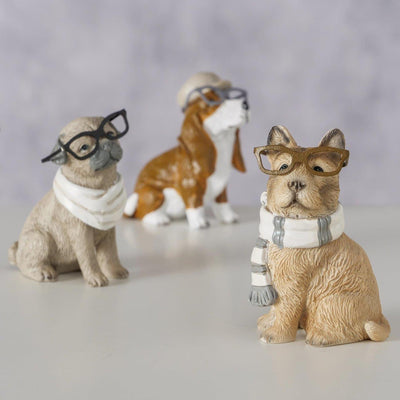 Boltze home figuur hond archy 5x3,7x6,5cm 3 assorti