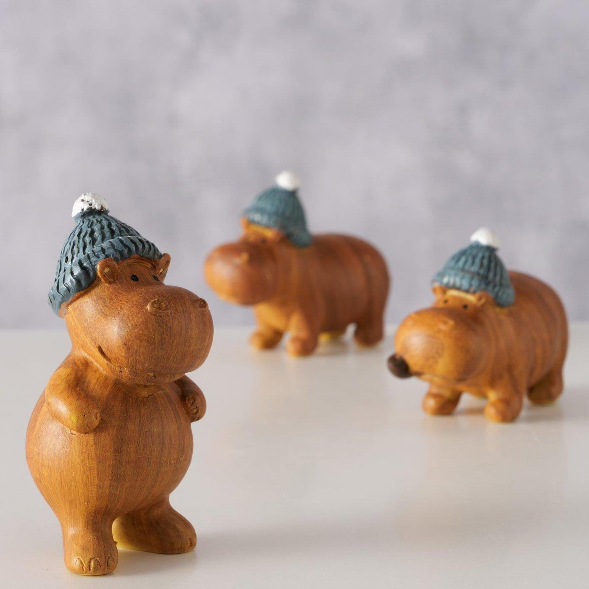 Boltze home figuur nijlpaard 4x3,5x6,5cm