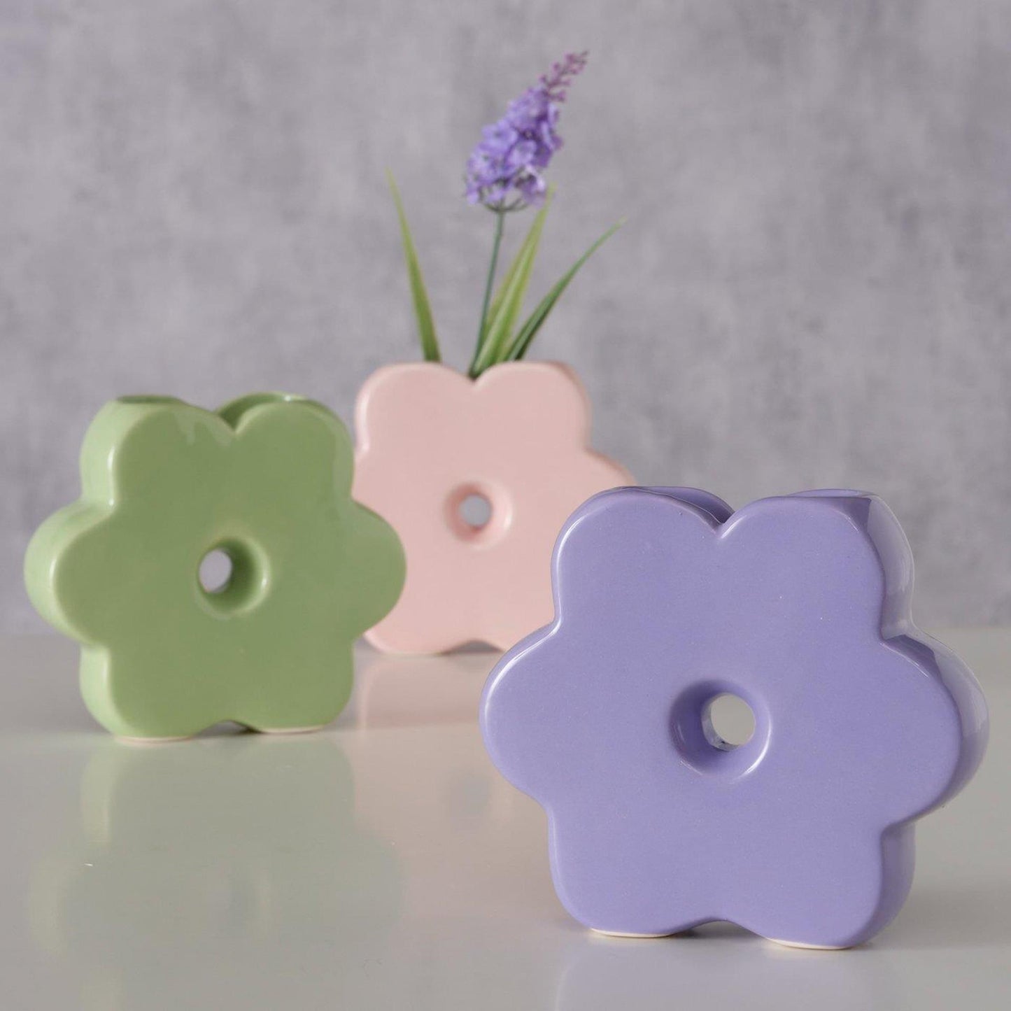 Boltze home vaas doris 13,5x3,5x12cm 3 assorti