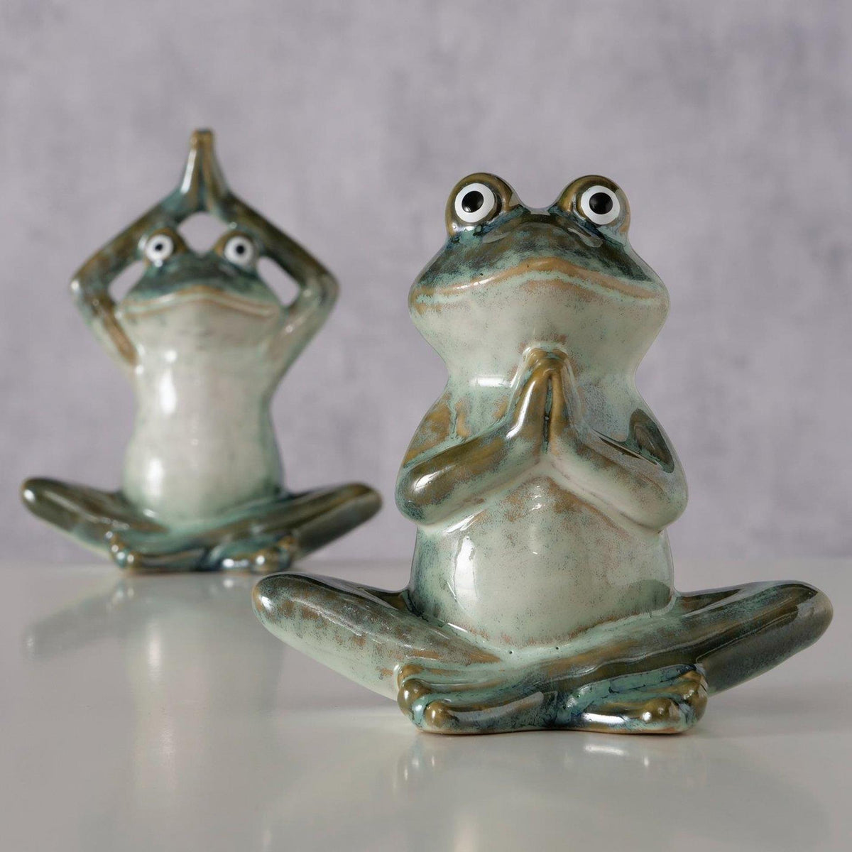 Boltze home figuur steffo kikker 11,5x7,5x14cm 2 assorti