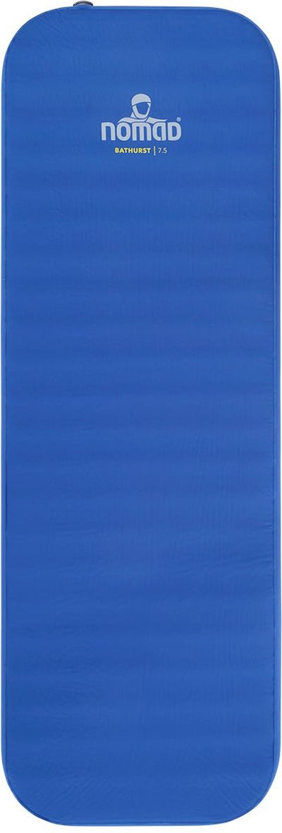 Nomad ® bathurst 7.5 slaapmat zelfopblazend | 198 x 68 | 7.5 cm dikte | blauw | lichtgewicht | comfort kamperen | incl hoes