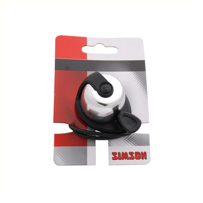 Simson fietsbel Allure chroom-zwart op kaart