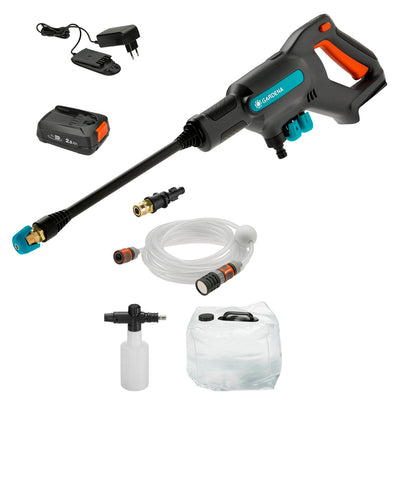 Gardena aquaclean 24 18 v p4a premium set drukreiniger (grijs turquoise, 14800-31, accu inbegrepen)