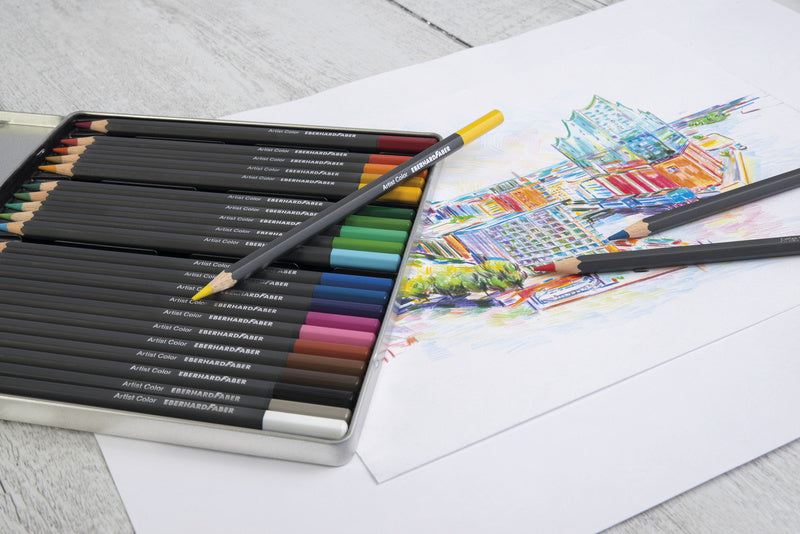 Eberhard faber ef-516124 kleurpotloden metaaletui a 24 stuks
