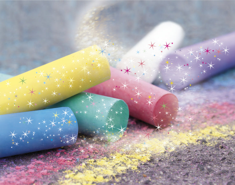 Eberhard faber stoepkrijt - 20 stuks - in emmer - glitterkleur - ef-526520