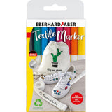 Eberhard faber textielmarker 8 stuks in etui + 4 stencils met sjablonen - afbeelding 1