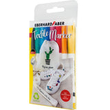 Eberhard faber textielmarker 8 stuks in etui + 4 stencils met sjablonen - afbeelding 2