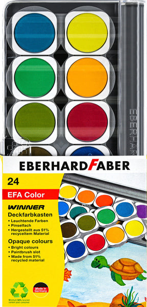 Eberhard faber verfdoos - winner - 24 kleuren - inclusief mengpalet - ef-578324