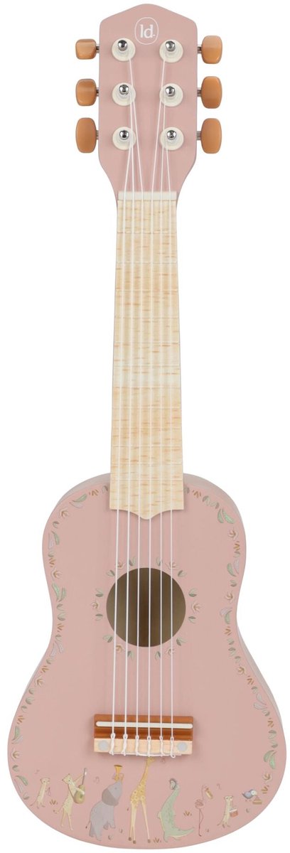 Little dutch houten gitaar - roze fsc - safari friends