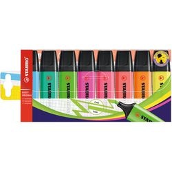 Abi tekstmarker stlo boss original kleurenassortiment schuine punt 8 stuks