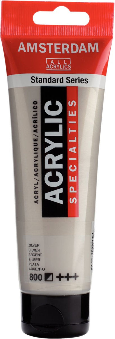 Amsterdam standard series acrylverf tube 120 ml zilver 800