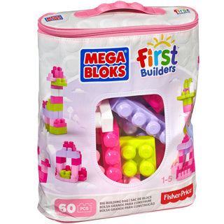 Mega bloks grote bouwtas - bouwset met 60 grote bouwblokken