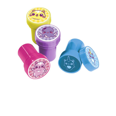 Mini mymy totum 12 zelfinktende stempels met kawai dieren, stempelen - creatief speelgoed stempelset - jongens en meisjes vanaf 3 jaar