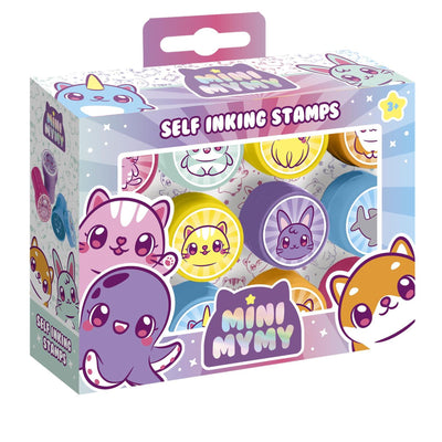 Mini mymy totum 12 zelfinktende stempels met kawai dieren, stempelen - creatief speelgoed stempelset - jongens en meisjes vanaf 3 jaar