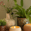 Ideas 4 seasons led kaars hout ã˜12 h.6 cm met timer bruin