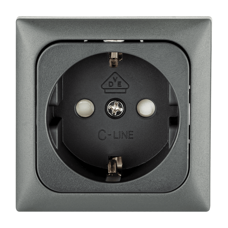 C-line wandcontactdoos camper en caravan 230 volt antraciet