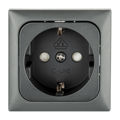 C-line wandcontactdoos camper en caravan 230 volt antraciet