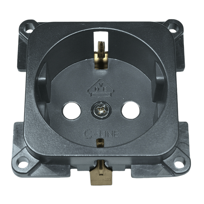C-line wandcontactdoos camper en caravan 230 volt antraciet - verpakt