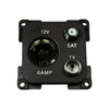 C-line 12 volt contactdoos met antenne en satelliet aansluiting zwart