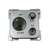 C-line 12 volt contactdoos met antenne en satelliet aansluiting zilver