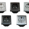 C-line wandcontactdoos met opal afdekraam bruin
