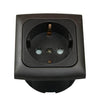 C-line wandcontactdoos met opal afdekraam bruin