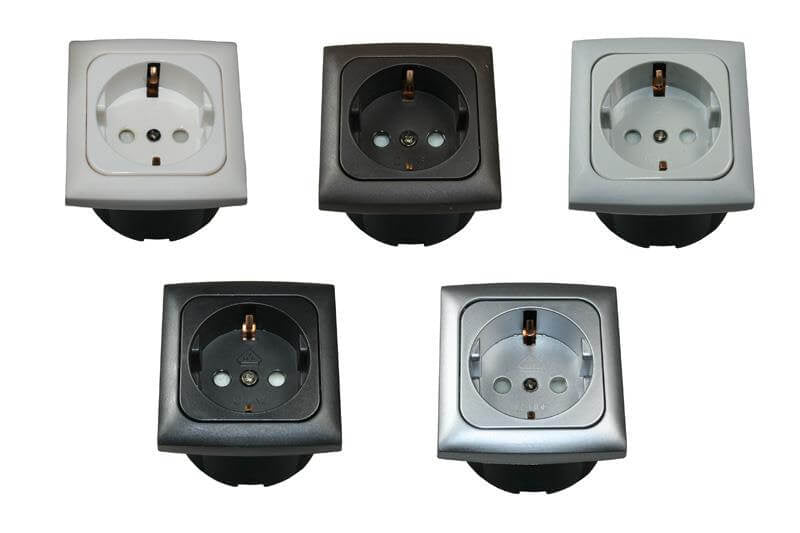 C-line wandcontactdoos met opal afdekraam grijs
