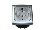 C-line wandcontactdoos met opal afdekraam zilver - afbeelding 1