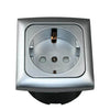 C-line wandcontactdoos met opal afdekraam zilver
