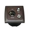 C-line 12 volt contactdoos met antenne en satelliet aansluiting met opal afdekraam bruin