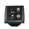 C-line 12 volt contactdoos met antenne en satelliet aansluiting met opal afdekraam zwart