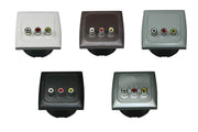 C-line video en audio contactdoos met opal afdekraam wit - zonder verkoopverpakking - afbeelding 2