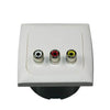 C-line video en audio contactdoos met opal afdekraam wit - zonder verkoopverpakking