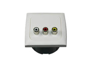 C-line video en audio contactdoos met opal afdekraam wit - zonder verkoopverpakking - afbeelding 1
