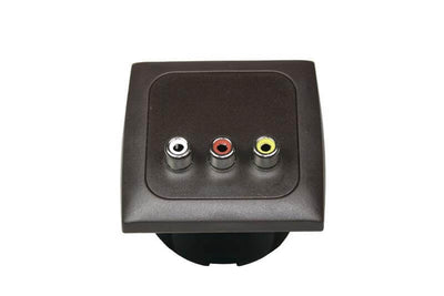 C-line video en audio contactdoos met opal afdekraam bruin - zonder verkoopverpakking