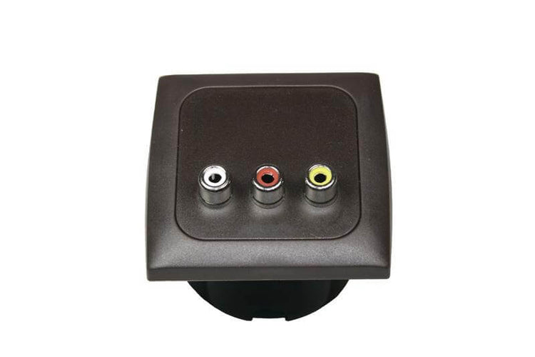 C-line video en audio contactdoos met opal afdekraam bruin