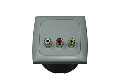 C-line video en audio contactdoos met opal afdekraam grijs - zonder verkoopverpakking
