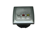C-line video en audio contactdoos met opal afdekraam zilver - zonder verkoopverpakking - afbeelding 1